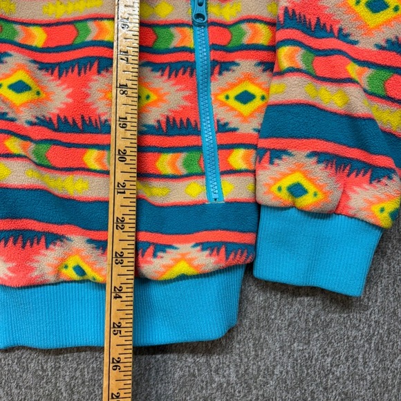 Chubbies Mens Fleece Jacket Large  Orange Aztec Southwestern Full Zip Lined - Picture 5 of 7